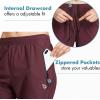 imagebaleaf Womens Joggers Running Pants Quick Dry Lightweight Workout with Zipper Pockets Drawstring Hiking Travel GymDark Red
