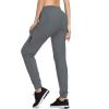 imagebaleaf Womens Joggers Running Pants Quick Dry Lightweight Workout with Zipper Pockets Drawstring Hiking Travel GymSlate Graypants