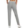 imagebaleaf Womens Pants with Zipper Pockets Stretch Golf Pants High Waist Travel Athletic Work Casual UPF50Grey