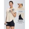 imagebaleaf Womens Short Sleeve Workout Shirts Tops Athletic Yoga Running Shirts Loose Fit with Side Slits Quick Dry TShirtsHeather Khaki