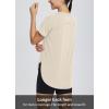 imagebaleaf Womens Short Sleeve Workout Shirts Tops Athletic Yoga Running Shirts Loose Fit with Side Slits Quick Dry TShirtsHeather Khaki