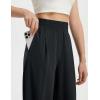 imagebaleaf Womens Track Pants Lightweight Athletic Travel Wide Leg Pants with Pockets 30 Work Lounge Loose Fit UPF50Black