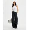 imagebaleaf Womens Track Pants Lightweight Athletic Travel Wide Leg Pants with Pockets 30 Work Lounge Loose Fit UPF50Black