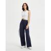 imagebaleaf Womens Track Pants Lightweight Athletic Travel Wide Leg Pants with Pockets 30 Work Lounge Loose Fit UPF50Navy Blue