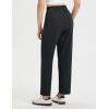 imagebaleaf Womens Travel Pants Lightweight Business Casual Work Pants Stretch Petite Ankle Golf Slacks with Pockets UPF50 Black S