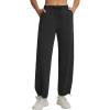 imagebaleaf Womens Barrel Pants with Pockets Drawstring Athletic Quick Dry Adjustable Cuff Wide Leg Tapered Fit Casual SweatpantsBlack