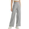 imagebaleaf Womens Track Pants Lightweight Athletic Travel Wide Leg Pants with Pockets 30 Work Lounge Loose Fit UPF50Gray