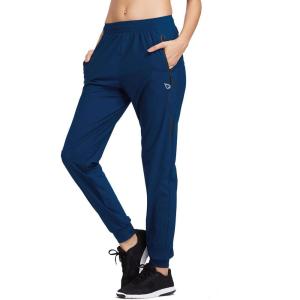 imagebaleaf Womens Joggers Running Pants Quick Dry Lightweight Workout with Zipper Pockets Drawstring Hiking Travel GymYalebluepants