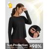 imagebaleaf Womens Running Sun Shirts Long Sleeve UPF 50 Workout Tops UV Athletic Split Back Quick Dry LightweightBlack