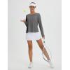 imagebaleaf Womens Running Sun Shirts Long Sleeve UPF 50 Workout Tops UV Athletic Split Back Quick Dry LightweightDark Gray