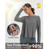 imagebaleaf Womens Running Sun Shirts Long Sleeve UPF 50 Workout Tops UV Athletic Split Back Quick Dry LightweightDark Gray
