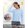 imagebaleaf Womens Running Sun Shirts Long Sleeve UPF 50 Workout Tops UV Athletic Split Back Quick Dry LightweightLight Blue