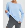 imagebaleaf Womens Running Sun Shirts Long Sleeve UPF 50 Workout Tops UV Athletic Split Back Quick Dry LightweightLight Blue