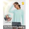 imagebaleaf Womens Running Sun Shirts Long Sleeve UPF 50 Workout Tops UV Athletic Split Back Quick Dry LightweightLight Green