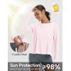 imagebaleaf Womens Running Sun Shirts Long Sleeve UPF 50 Workout Tops UV Athletic Split Back Quick Dry LightweightLight Pink