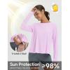 imagebaleaf Womens Running Sun Shirts Long Sleeve UPF 50 Workout Tops UV Athletic Split Back Quick Dry LightweightLight Purple