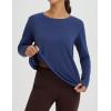imagebaleaf Womens Running Sun Shirts Long Sleeve UPF 50 Workout Tops UV Athletic Split Back Quick Dry LightweightNavy Blue