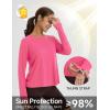 imagebaleaf Womens Running Sun Shirts Long Sleeve UPF 50 Workout Tops UV Athletic Split Back Quick Dry LightweightPink