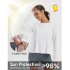 imagebaleaf Womens Running Sun Shirts Long Sleeve UPF 50 Workout Tops UV Athletic Split Back Quick Dry LightweightWhite