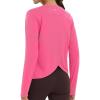 imagebaleaf Womens Running Sun Shirts Long Sleeve UPF 50 Workout Tops UV Athletic Split Back Quick Dry LightweightPink
