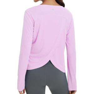 imagebaleaf Womens Running Sun Shirts Long Sleeve UPF 50 Workout Tops UV Athletic Split Back Quick Dry LightweightLight Purple