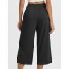 imagebaleaf 22 Wide Leg Pants for Women Capri Sweatpants Pant Cropped Lightweight Quick Dry Petite Pant with Pockets Loose FitBlack