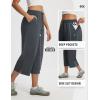 imagebaleaf 22 Wide Leg Pants for Women Capri Sweatpants Pant Cropped Lightweight Quick Dry Petite Pant with Pockets Loose FitDark Gray