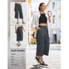 imagebaleaf 22 Wide Leg Pants for Women Capri Sweatpants Pant Cropped Lightweight Quick Dry Petite Pant with Pockets Loose FitDark Gray