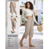 imagebaleaf 22 Wide Leg Pants for Women Capri Sweatpants Pant Cropped Lightweight Quick Dry Petite Pant with Pockets Loose FitKhaki