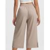 imagebaleaf 22 Wide Leg Pants for Women Capri Sweatpants Pant Cropped Lightweight Quick Dry Petite Pant with Pockets Loose FitKhaki