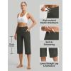 imagebaleaf Capri Pants for Women with Pockets High Waist Yoga Capris Pant Loose Straight Leg for Casual SummerArmy Green
