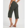 imagebaleaf Capri Pants for Women with Pockets High Waist Yoga Capris Pant Loose Straight Leg for Casual SummerArmy Green