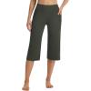 imagebaleaf Capri Pants for Women with Pockets High Waist Yoga Capris Pant Loose Straight Leg for Casual SummerArmy Green