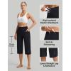 imagebaleaf Capri Pants for Women with Pockets High Waist Yoga Capris Pant Loose Straight Leg for Casual SummerBlack
