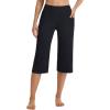 imagebaleaf Capri Pants for Women with Pockets High Waist Yoga Capris Pant Loose Straight Leg for Casual SummerBlack