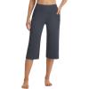 imagebaleaf Capri Pants for Women with Pockets High Waist Yoga Capris Pant Loose Straight Leg for Casual SummerDark Gray