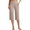 imagebaleaf Capri Pants for Women with Pockets High Waist Yoga Capris Pant Loose Straight Leg for Casual SummerKhaki