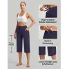 imagebaleaf Capri Pants for Women with Pockets High Waist Yoga Capris Pant Loose Straight Leg for Casual SummerNavy Blue