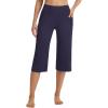 imagebaleaf Capri Pants for Women with Pockets High Waist Yoga Capris Pant Loose Straight Leg for Casual SummerNavy Blue