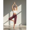 imagebaleaf Capri Pants for Women with Pockets High Waist Yoga Capris Pant Loose Straight Leg for Casual SummerWine Red