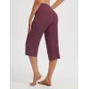 imagebaleaf Capri Pants for Women with Pockets High Waist Yoga Capris Pant Loose Straight Leg for Casual SummerWine Red