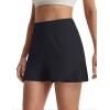 imagebaleaf Womens Athletic Running Shorts 3 High Waisted Quick Dry Lightweight Ruffled Workout Gym Shorts with LinerBlack
