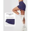 imagebaleaf Womens Athletic Running Shorts 3 High Waisted Quick Dry Lightweight Ruffled Workout Gym Shorts with LinerNavy Blue