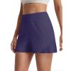imagebaleaf Womens Athletic Running Shorts 3 High Waisted Quick Dry Lightweight Ruffled Workout Gym Shorts with LinerNavy Blue