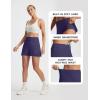 imagebaleaf Womens Athletic Running Shorts 3 High Waisted Quick Dry Lightweight Ruffled Workout Gym Shorts with LinerNavy Blue