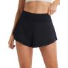 imagebaleaf Womens High Waisted Athletic Running Shorts 3 Quick Dry Workout Gym Sports Flowy Shorts with Liner LightweightBlack