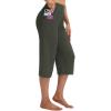 imagebaleaf Capri Pants for Women with Pockets High Waist Yoga Capris Pant Loose Straight Leg for Casual SummerArmy Green
