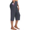 imagebaleaf Capri Pants for Women with Pockets High Waist Yoga Capris Pant Loose Straight Leg for Casual SummerDark Gray