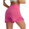 imagebaleaf Womens Athletic Running Shorts 3 High Waisted Quick Dry Lightweight Ruffled Workout Gym Shorts with LinerPink