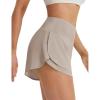 imagebaleaf Womens High Waisted Athletic Running Shorts 3 Quick Dry Workout Gym Sports Flowy Shorts with Liner LightweightKhaki